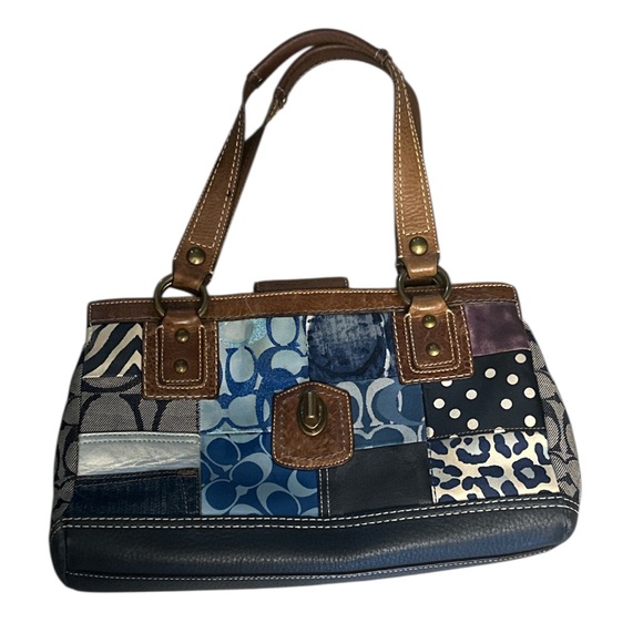 Coach Handbags - COACH y2k Patchwork Leather Shoulder Bag